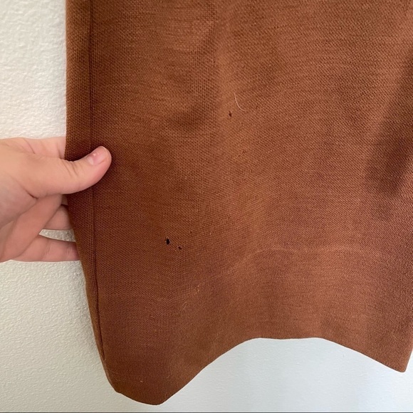 Vintage Mia brown shift tie dress has many moth holes sz.9/10 short length - Picture 6 of 8